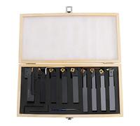 Lot de 9 burins rotatifs - Diamètre de la tige : 20 mm - Outils rotatifs durs - Coupe multi-angle - Support de serrage - Barre de forage - Plaque de coupe réversible