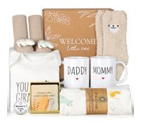 Lot de 9 cadeaux de grossesse pour future maman, cadeaux de naissance mignons pour couples avec maman et papa - Tasses pour révéler le sexe - Cadeau pour la première fois pour future maman (kaki)