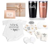 Lot de 9 cadeaux pour nouvelle maman pour femme, panier cadeau de grossesse pour nouveaux parents, idées de révélation du sexe pour la première fois, maman, papa, attend des parents, révéler le sexe