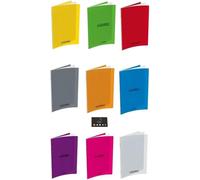 Lot De 9 Cahiers 24 X 32-96 Pages - Couverture Polypro - Grands Carreaux Seyes Couleurs Assorties + 1 Index Ahésif Blumie