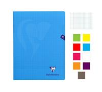 ClaireFontaine 299361AMZC Lot de 9 Cahiers Agrafés Mimesys - 24x32 cm - 96 Pages Grands Carreaux 90 g - Couvertures Polypro Assorties (Bleu, Rouge, Jaune, Vert, Gris, Violet, Orange, Rose et Incolore)