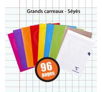 Lot De 9 Cahiers - 24x32(Cm) - Grands Carreaux - 96 Pages - Couverture En Polypro - Sans Spirale - Clairefontaine - Mimesys