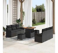 Lot de 9 canapés de jardin avec coussins, en polyrotin et acier, 80 x 80 x 71 cm, pour terrasse et balcon, meubles d'extérieur modernes pour 8 personnes