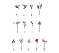 Lot de 9 carillons éoliens en Cristal Arc-en-Ciel, Attrape-Soleil, Pendentif, Rideaux de fenêtre, décoration d'intérieur