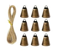 Lot de 9 carillons traditionnels en fer avec câble de 5 m, idéal pour les fêtes cycliques, les terrasses, les accessoires pour animaux de compagnie, les carillons de Noël vintage