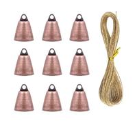 Lot de 9 carillons traditionnels en fer avec câble de 5 m, idéal pour les fêtes cycliques, les terrasses, les accessoires pour animaux de compagnie, les carillons de Noël vintage