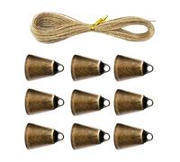Lot de 9 carillons traditionnels en fer avec câble de 5 m, idéal pour les fêtes cycliques, les terrasses, les accessoires pour animaux de compagnie, les carillons de Noël vintage