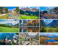 Lot de 9 cartes postales Alpes individuelles (cartes de vœux) - Motifs de Bavière, Autriche de Suisse et d'Italie (Dolomites/Tyrol) Photos/Images/Souvenirs