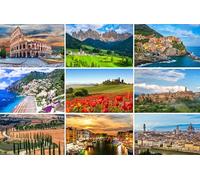 Lot de 9 cartes postales italiennes individuelles (cartes de vœux) - Motifs photographiques entre autres Rome, Venise, Dolomites, Cinque Terre, Florence, Toscane, Côte amalfitaine - Photos/images