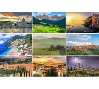Lot de 9 cartes postales italiennes individuelles - Motifs photographiques : Toscane, Rome, Venise, Tyrol du Sud, Cinque Terre, Côte Amalfitaise, Dolomites - Photos/images/souvenirs