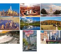 Lot de 9 cartes postales USA : San Francisco Chicago Washington Los Angeles New York Californie Arizona Photos/Images/Souvenirs