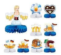 Lot de 9 Centre de Table Pour Oktoberfest Décoration Oktoberfest Honeycomb | Centerpieces Nid d'Abeille Bavaroise à Thème Table Stands Accessoires Festifs À Thème Bavarois Soirées À Thème Oktoberfest