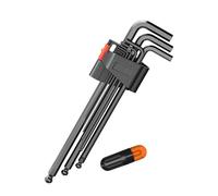 Lot de 9 clés Allen en alliage d'acier en forme de L 1,5/2/2,/3/4//6/8/10 mm pour la mécanique et les travaux de fabrication précise pour une taille précise