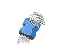 Lot de 9 clés Torx en forme de L avec double extrémité hexagonale pour T10-T50, clé à outils à main en acier pour réparation automobile et électronique, support bleu inclus A