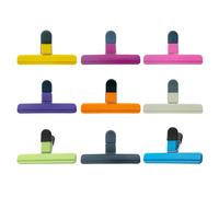 Lot de 9 clips pour sachets à puces pour pommes de terre et aliments - Différentes couleurs - En plastique - Avec joint d'étanchéité élevé - Organisation de bureau - Plastique