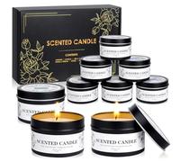 Lot de 9 Coffret Bougies Parfumées Cadeau pour Femme - 9 x 75 g Bougie Parfumées Longue DuréE Cadeaux pour NoëL,Anniversaire,Soulager Le Stress, Bain, Yoga, FêTe d’Anniversaire