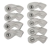 Lot de 9 couvre-clubs de golf en cuir synthétique épais et étanche - Compatible avec la plupart des marques de clubs de golf