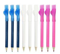 Lot de 9 crayons de couture avec pinceau, stylo à tissu, stylo à coudre résoluble, marqueur de tissu effaçable, marqueur de bricolage pour marquage de tissu et outil de tracage (bleu + rouge + blanc)