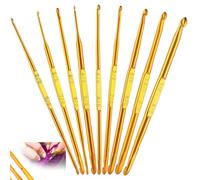 Lot de 9 crochets en aluminium extra longs de 13 cm, double face, pour débutants ou professionnels, accessoires de crochet tunisien de 2 à 6 mm