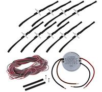 Lot de 9 croisillons de joints à LED blanc froid avec bloc d'alimentation - Croix de renard LED
