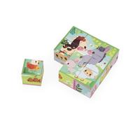 Lot De 9 Cubes Animaux De La Ferme - Janod