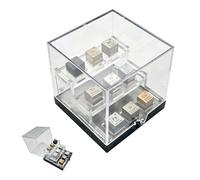 Lot de 9 cubes de 10 mm avec affichage acrylique à 3 niveaux 0,39 pouces Élément périodique Cube Collection Cadeau pour étudiants, enseignants, sciences, amateurs de bureau, 68 x 68 x 68 mm