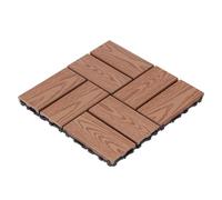 Lot de 9 dalles de terrasse de jardin emboîtables à 4 lattes antidérapantes et découpables pour une utilisation en extérieur Multicolore (E)