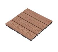 Lot de 9 dalles de terrasse emboîtables à 4 lattes antidérapantes et découpables pour une utilisation en extérieur Multicolore (A)