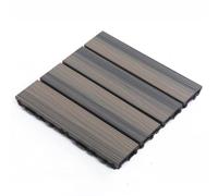 Lot de 9 dalles de terrasse emboîtables à 4 lattes antidérapantes et découpables pour une utilisation en extérieur Multicolore (L)