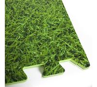 Gre Protecteur de sol pour piscine MPF509GR – 9 dalles 50 x 50 cm 8 mm – Vert imitation gazon