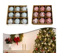 Lot de 9 décorations de Noël antiques élégantes en PVC pour sapin classique et scène festive (bleu)