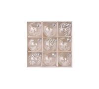 Lot de 9 décorations de Noël incassables de 8 cm, boules décoratives à suspendre for sapin de Noël(WHITE)