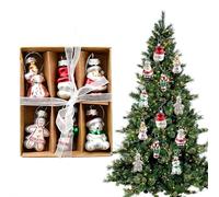 Lot de 9 décorations de Noël vintage en verre pour sapin de Noël - Motifs festifs traditionnels et vintage - Décorations à suspendre et décorations de fête