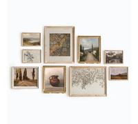 Lot de 9 décorations murales vintage - Art mural vintage - Affiche d'esquisse de paysage - Décoration murale de campagne française - Décoration murale moderne et humide (28 x 35,6 cm, sans cadre)