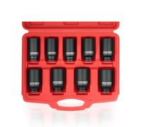 Lot de 9 douilles à impact 1/2" 29 30 31 32 33 34 35 36 38 mm