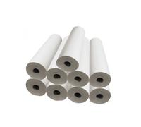 Lot de 9 draps d'examen blanc 60cm x 50m - 34g/m2 double épaisseur aspect gaufré 100% pure ouate Blanc