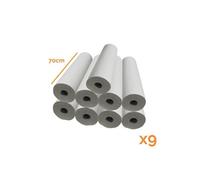 Lot de 9 draps d'examen blanc 70cm x 42m - 34g/m2 double épaisseur aspect gaufré 100% pure ouate