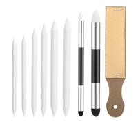 Lot de 9 effaceurs de papier, gomme, gomme, effaceur, papier pour dessin, gomme, stylo, papier abrasif, accessoires de peinture, dessin, mélange, tortillions, pour peinture, bricolage (blanc)