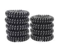 Lot de 9 élastiques à cheveux noirs en fil de téléphone, adaptés à tous les types de cheveux, ne laissent pas de marques et ne causent aucun dommage. Idéal pour l'exercice quotidien et le travail,