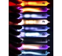 Lot de 9 éléments de gaz lumineux rares, 99,999 % de pureté, y compris hélium, néon, argon, krypton, xénon, azote, oxygène, dioxyde de carbone, air pour collection, présentation, enseignement, cadeau