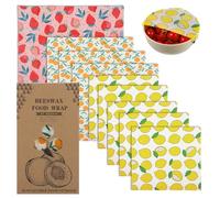 Lot de 9 emballages réutilisables en cire d'abeille pour aliments respectueux de l'environnement - Emballage alimentaire pour pain, sandwichs, sandwich, pain, collations - Sans plastique - Sans
