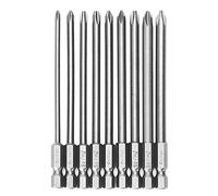 Lot de 9 embouts de tournevis électriques PH1 PH2 de 100 mm pour vis cruciformes PH1 PH2 - Porte-embout - Magnétiseur en métal sans fil - Pz123