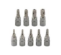 Lot de 9 embouts de tournevis Torx Star 6,35 mm TS10-TS50 Pentalobe 5 points en acier chromé vanadium