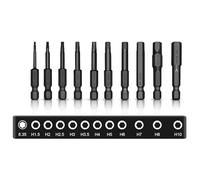 Lot de 9 embouts de visseuse à percussion hexagonaux 50 mm S3 1/4" pour visseuse sans fil H1,5/2/2,5/3/4/5/6/8/10 à six pans creux