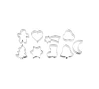 Zenker 42961 Lot de 9 emporte-pièces avec 9 formes assorties, emporte-pièces sur cintre, emporte-pièces de noël, sablés, biscuits, Acier inoxydable, env 5 x 1,7 cm, Argenté.