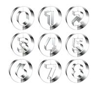 Lot de 9 emporte-pièces en forme de chiffres, en forme de chiffres, 9 cm, antiadhésif, pour étudiants, adultes, enfants, pour collation, fromage, chocolat, ustensile de cuisine pour pâte, pâtes