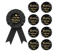 Lot de 9 épingles à boutons « It's My Birthday » pour fille, pour femme, 18e, 21e, 25e, 30e anniversaire, badges, fournitures de fête, fer blanc, Rosace