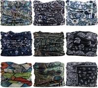Lot de 9 et 6 pcs Headwear, bandeau Écharpe Bandana Bandeau Masque Cache-col & More 12-in-1 multifonctionnel extensible Sport et décontracté, 9PC.Weave Series