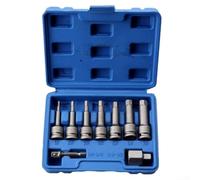 Lot de 9 extracteurs de vis électriques pour boulons dénudés - Forets pour écrous cassés en acier de haute qualité pour vis rouillées, tuyaux d'eau, robinets, réparation DIY Tailles 1-7 et 1/4-1/2(A)