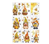 Lot de 9 feuilles d'autocollants électrostatiques en verre Motif abeilles